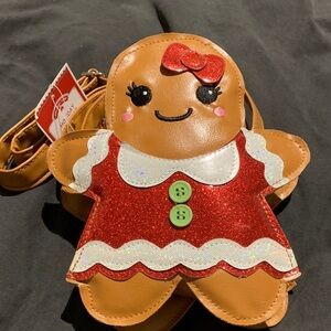 Holiday Time Gingerbread Purse with Red and Brown Accents - Holiday Ready!